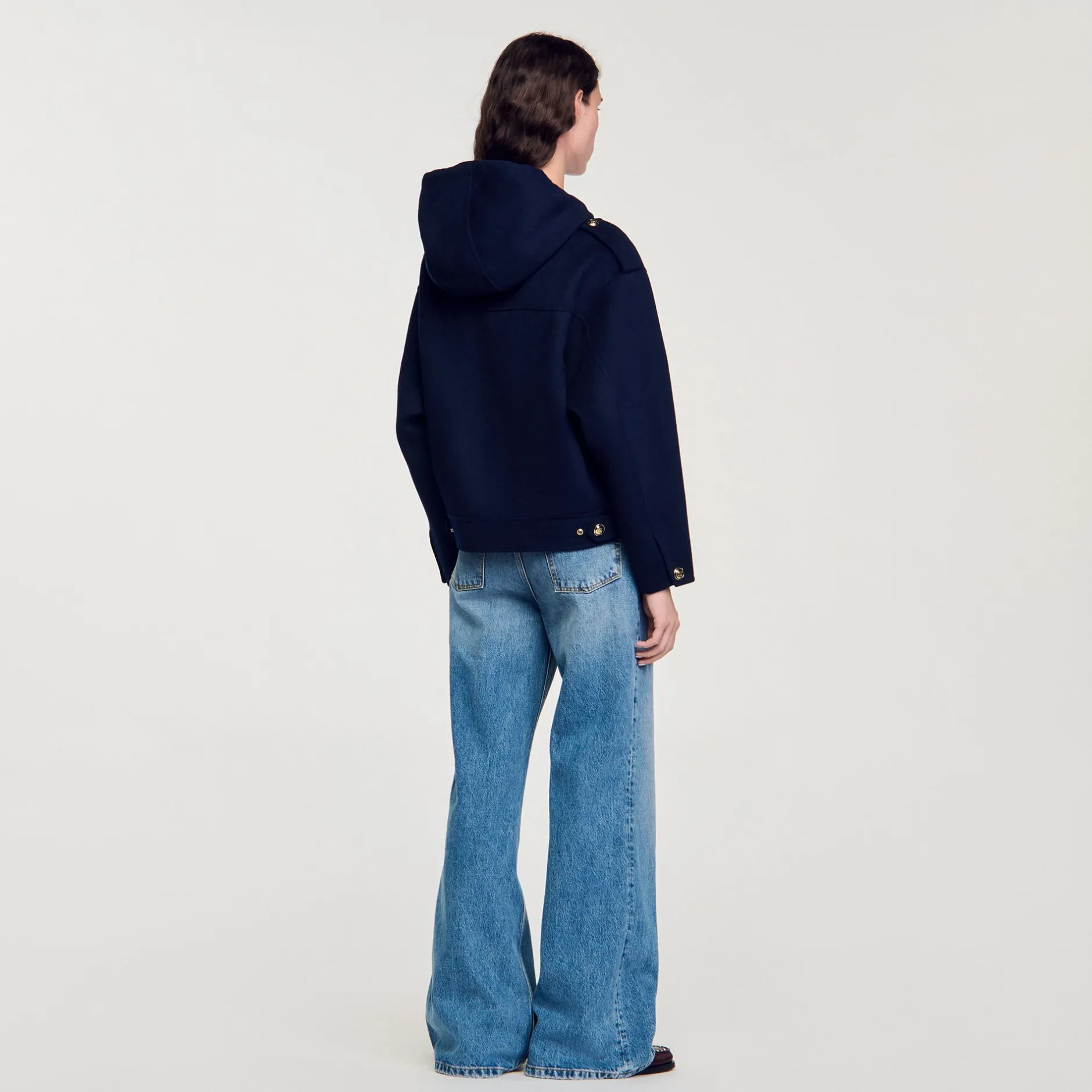 Femme SANDRO Manteau En Laine Double Face