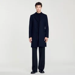 Homme SANDRO Manteau En Laine Et Cachemire