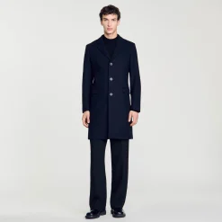 Homme SANDRO Manteau En Laine Et Cachemire
