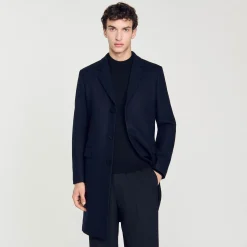 Homme SANDRO Manteau En Laine Et Cachemire