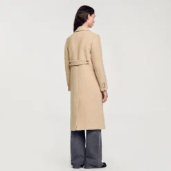 Femme SANDRO Manteau Long à Boutonnage Croisé