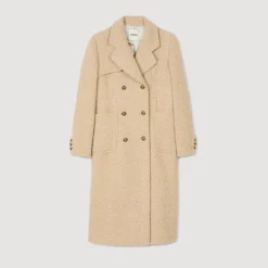 Femme SANDRO Manteau Long à Boutonnage Croisé
