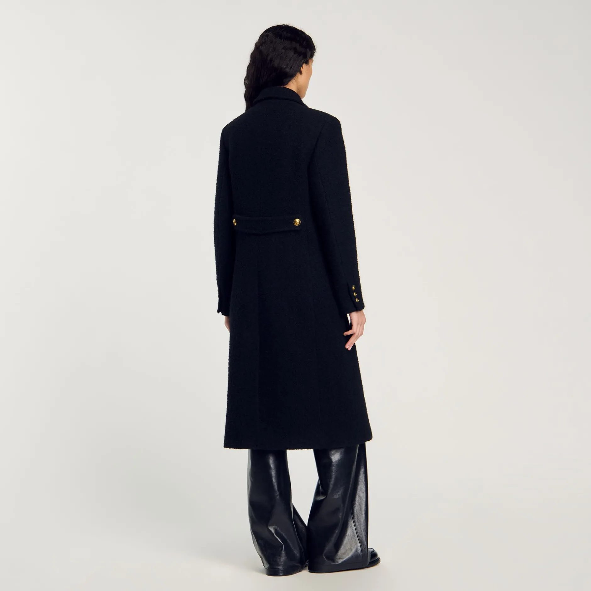 Femme SANDRO Manteau Long à Boutonnage Croisé