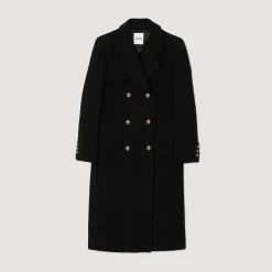 Femme SANDRO Manteau Long à Boutonnage Croisé