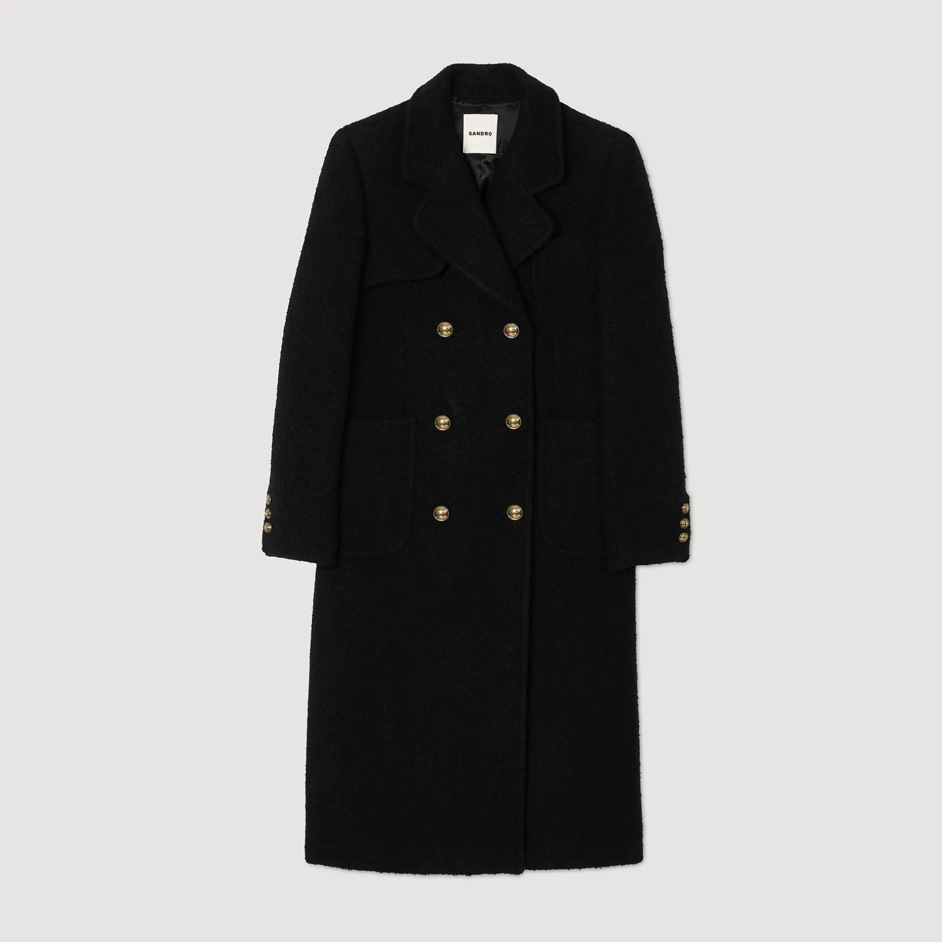 Femme SANDRO Manteau Long à Boutonnage Croisé