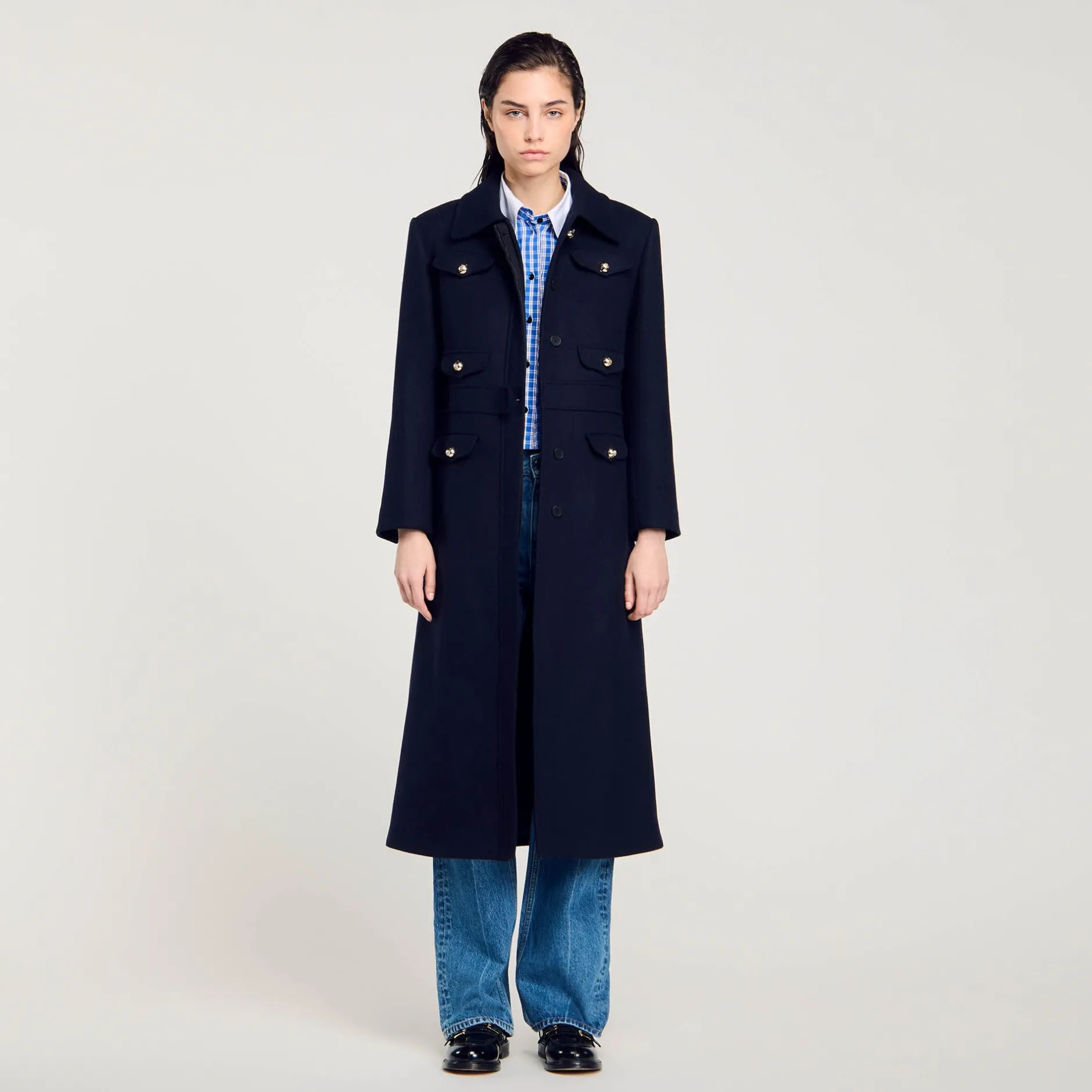 Femme SANDRO Manteau Long Cintré