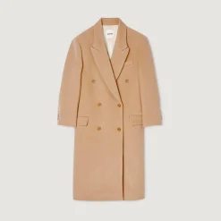 Femme SANDRO Manteau Long En Laine Mélangée