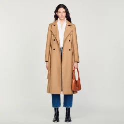 Femme SANDRO Manteau Long Style Trench