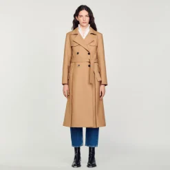 Femme SANDRO Manteau Long Style Trench