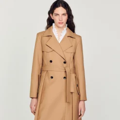 Femme SANDRO Manteau Long Style Trench