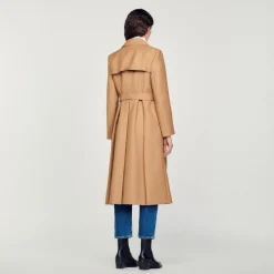 Femme SANDRO Manteau Long Style Trench