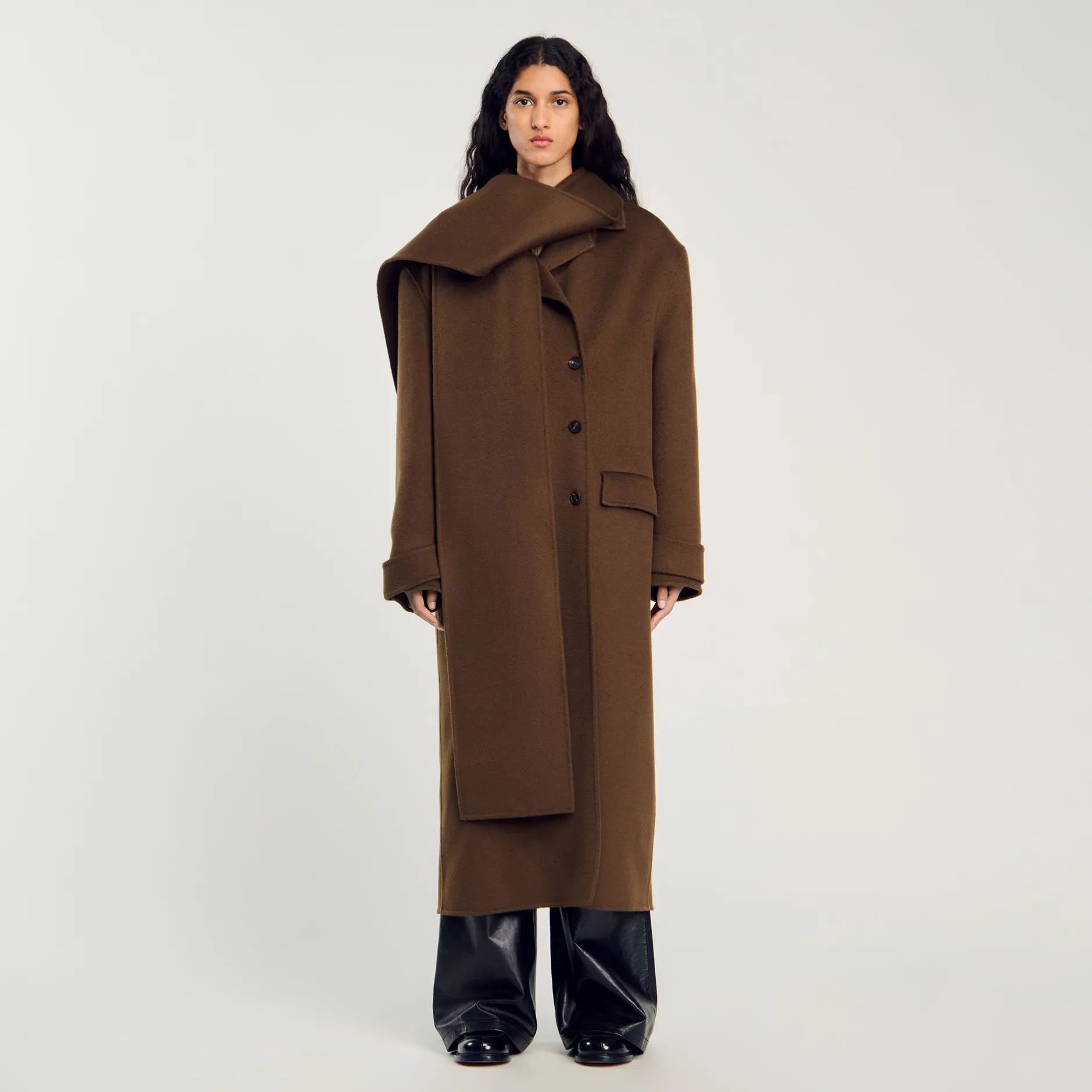 Femme SANDRO Manteau Oversize En Laine