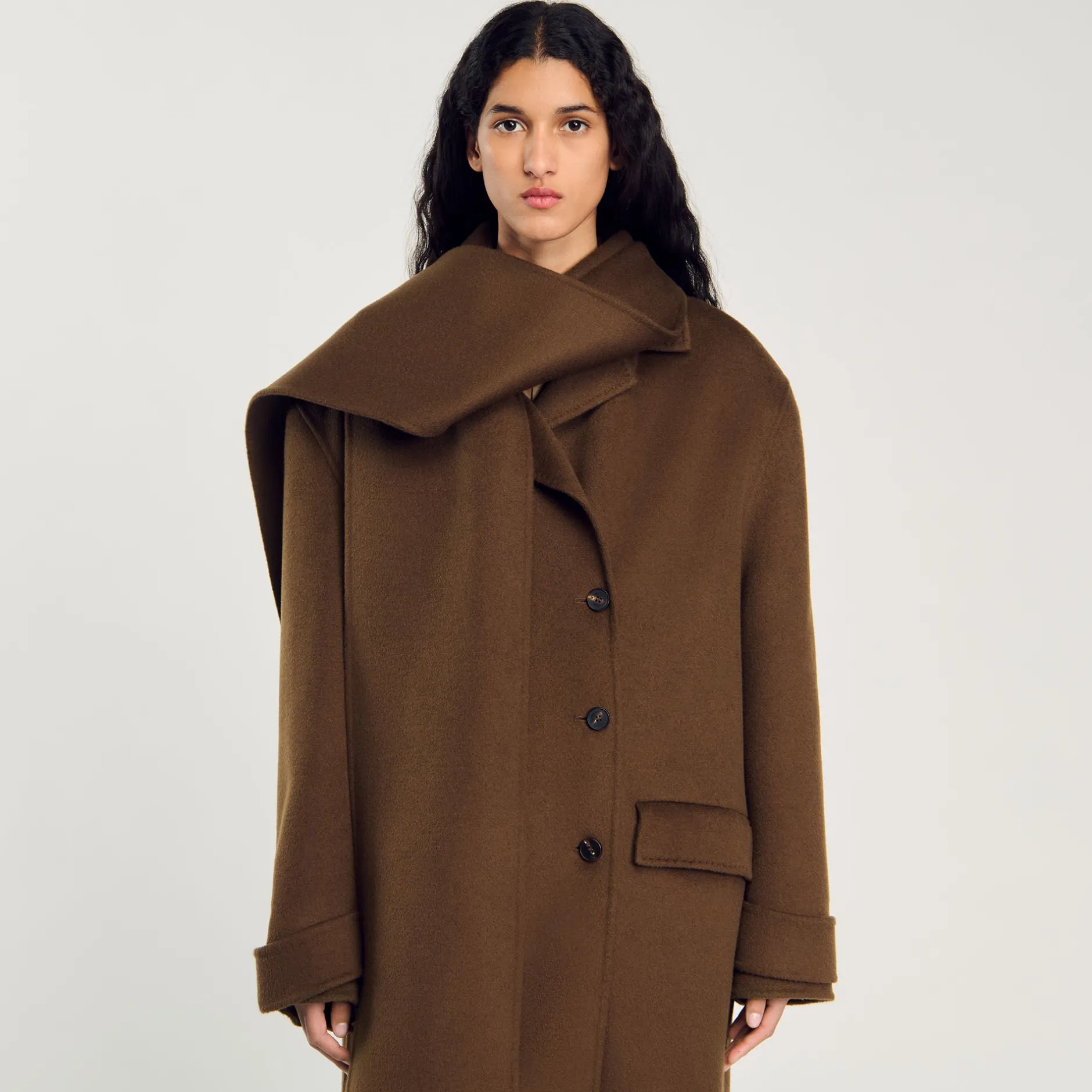 Femme SANDRO Manteau Oversize En Laine