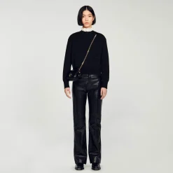 Femme SANDRO Mini Sac Yza En Cuir Lisse