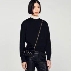 Femme SANDRO Mini Sac Yza En Cuir Lisse