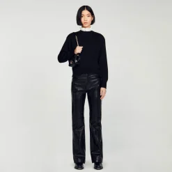 Femme SANDRO Mini Sac Yza En Cuir Lisse