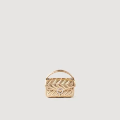 Femme SANDRO Mini Sac Yza En Cuir Métallisé