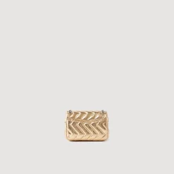 Femme SANDRO Mini Sac Yza En Cuir Métallisé