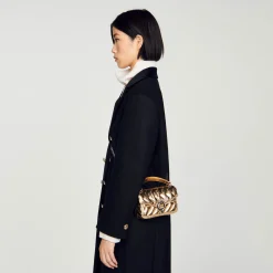 Femme SANDRO Mini Sac Yza En Cuir Métallisé
