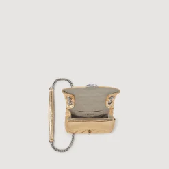 Femme SANDRO Mini Sac Yza En Cuir Métallisé