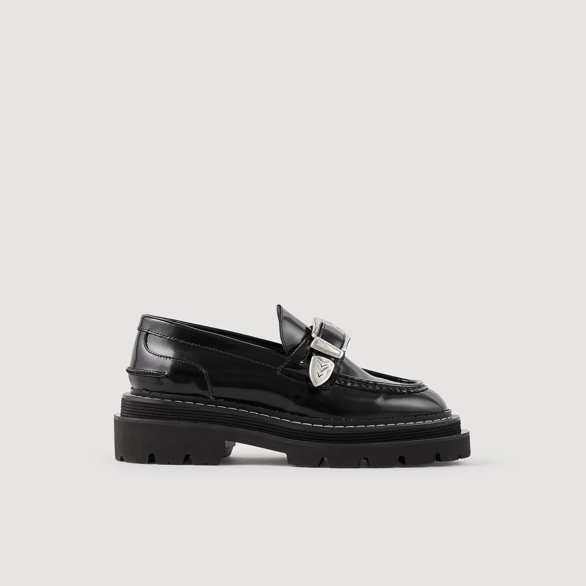 Femme SANDRO Mocassins En Cuir