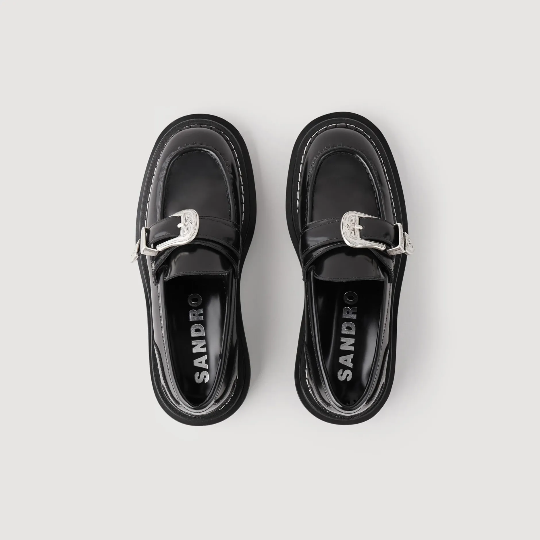 Femme SANDRO Mocassins En Cuir
