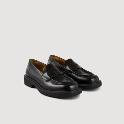 Homme SANDRO Mocassins En Cuir Glacé