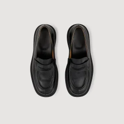 Homme SANDRO Mocassins En Cuir Glacé