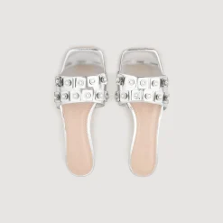 Femme SANDRO Mules En Cuir Métallisé
