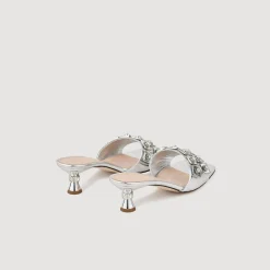 Femme SANDRO Mules En Cuir Métallisé