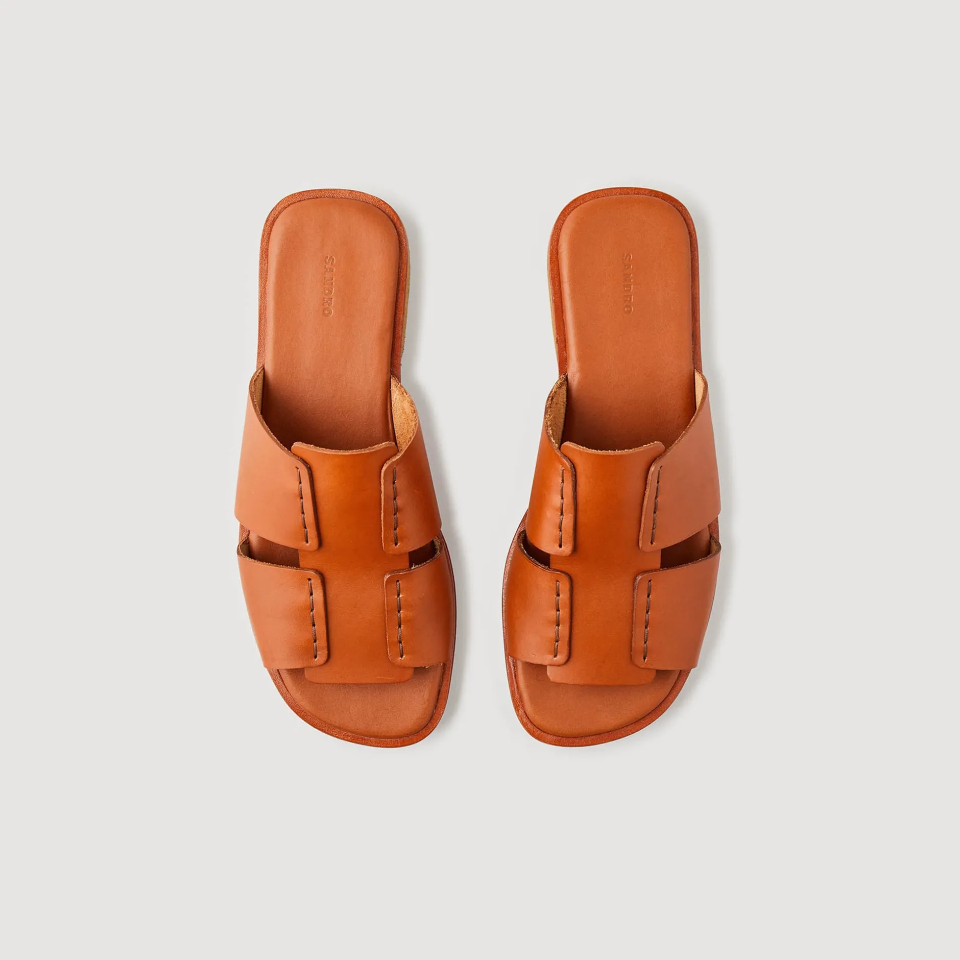 Homme SANDRO Mules En Cuir Végétal