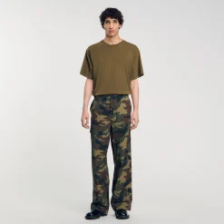 Homme SANDRO Pantalon Cargo Camouflage