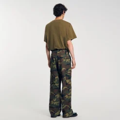 Homme SANDRO Pantalon Cargo Camouflage