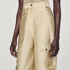 Femme SANDRO Pantalon Cargo Satiné