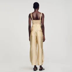 Femme SANDRO Pantalon Cargo Satiné