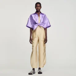 Femme SANDRO Pantalon Cargo Satiné