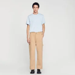 Homme SANDRO Pantalon Carpenter En Toile De Coton