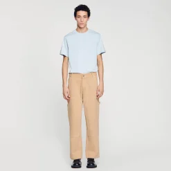 Homme SANDRO Pantalon Carpenter En Toile De Coton