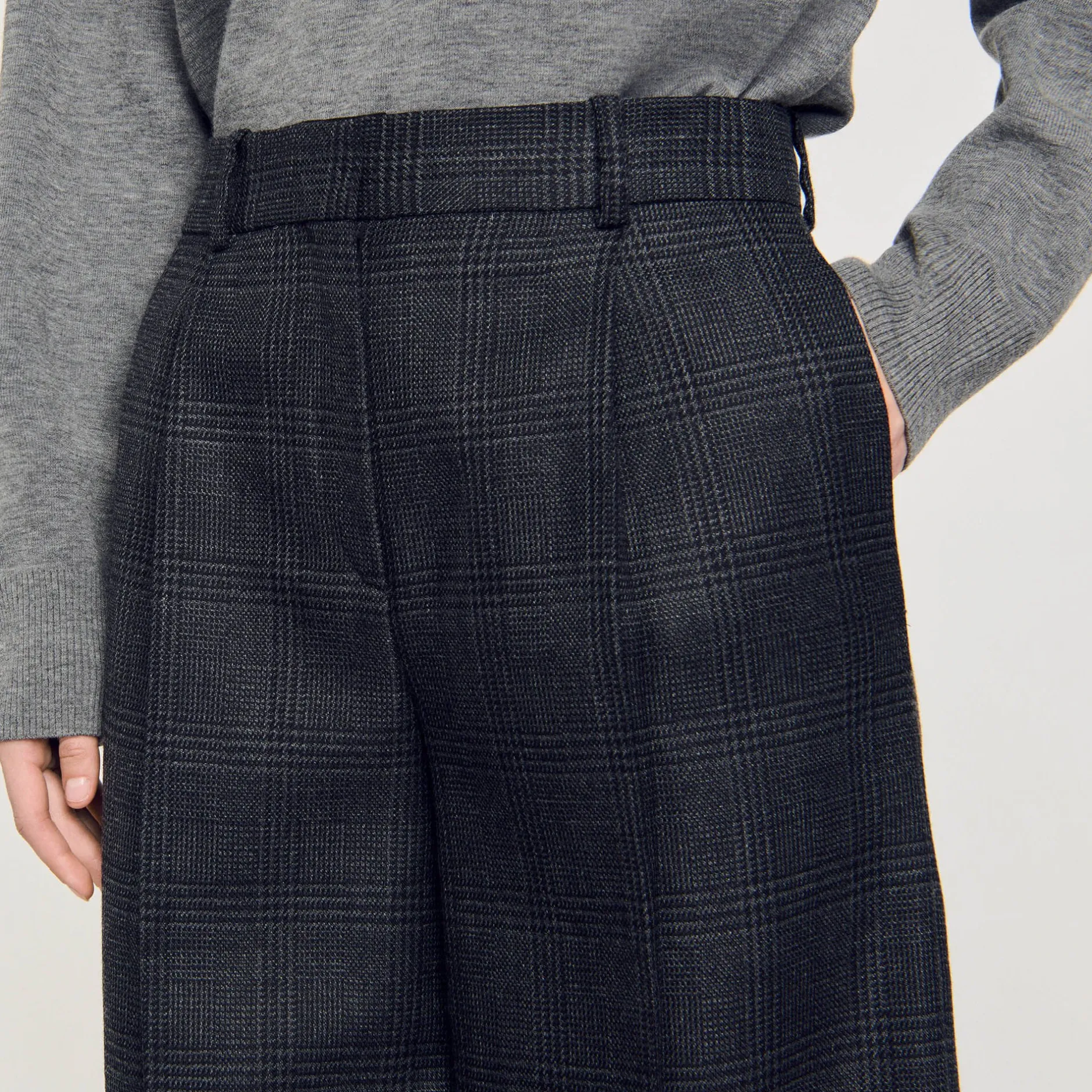 Femme SANDRO Pantalon De Costume à Carreaux