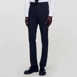Homme SANDRO Pantalon De Costume Classique En Laine