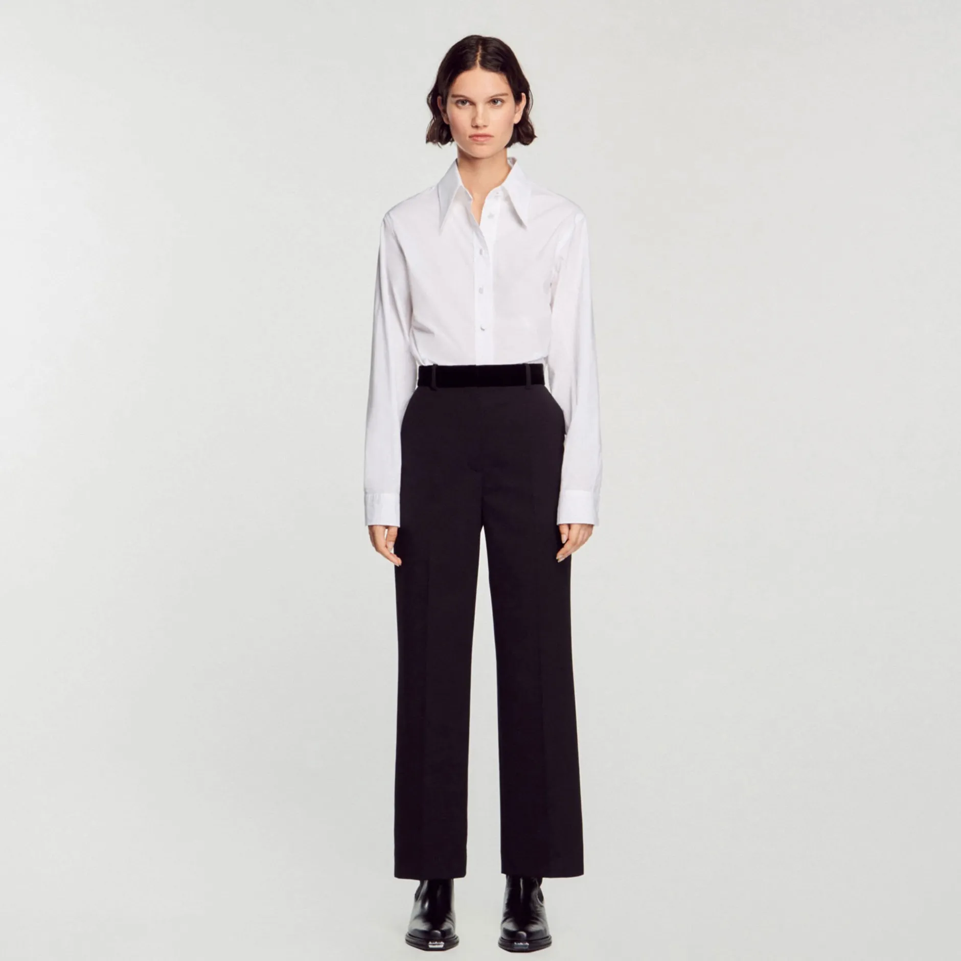 Femme SANDRO Pantalon De Costume Droit