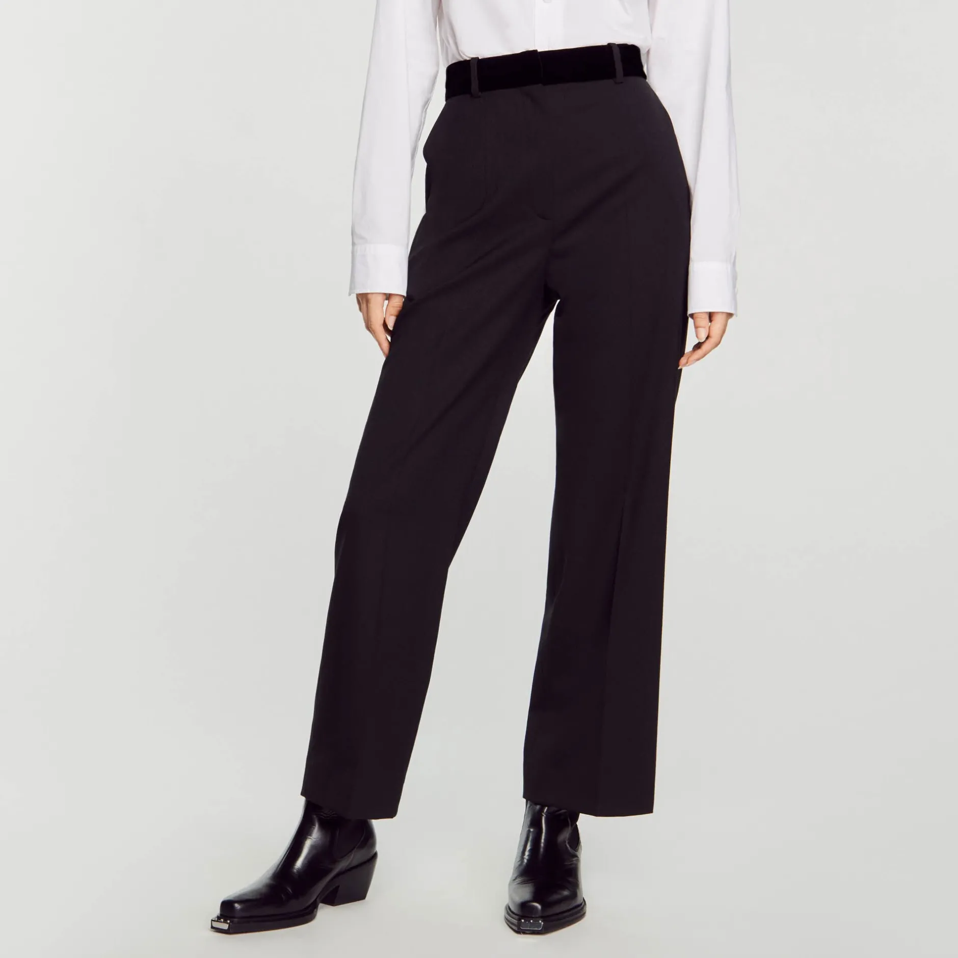 Femme SANDRO Pantalon De Costume Droit
