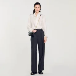 Femme SANDRO Pantalon De Costume En Laine