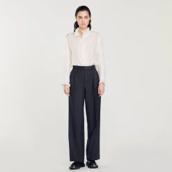 Femme SANDRO Pantalon De Costume En Laine