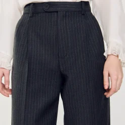 Femme SANDRO Pantalon De Costume En Laine