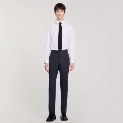 Homme SANDRO Pantalon De Costume En Laine