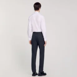 Homme SANDRO Pantalon De Costume En Laine