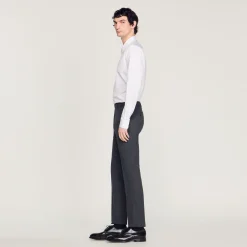 Homme SANDRO Pantalon De Costume En Laine