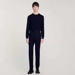Homme SANDRO Pantalon De Costume En Laine