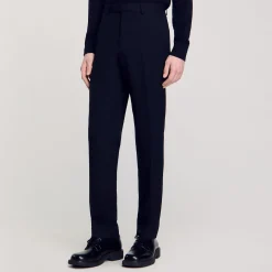 Homme SANDRO Pantalon De Costume En Laine